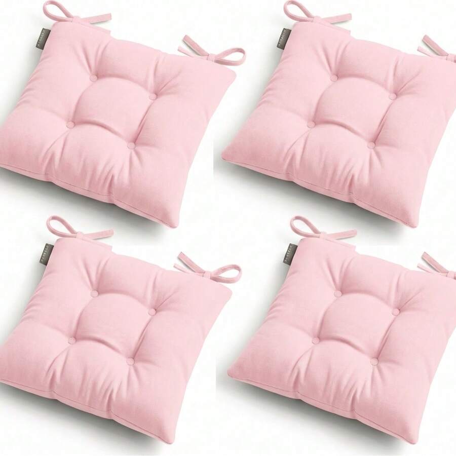 4 Packs Pofidik Chair Seat Cushions, 40*40 Cm – Extra Soft & Comfortable In Der Turkei - Pink - View 1
