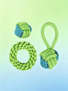 1/3/4/5/6pcs Green Series Pet Dog Cotton Rope Toy Set, Durable Chew Teeth Grinding Boredom Relief Knot Rope Toy, Small Dog Puppy Teeth Cleaning Interactive Pull Rope Toy, Pet Chewing Toy - Multicolor 2 - View 19