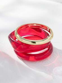 3pcs/Set Women's Personalized Fashion Exaggerated Wide Cuff Bracelet Set, Suitable For Daily Wear (Electroplated Random) - Multicolor - View 5