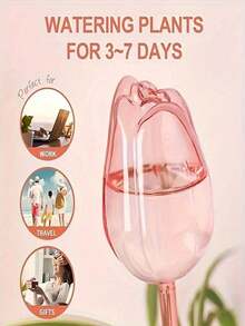 5 pièces Globes d'arrosage automatique en forme de tulipe avec buses de goutte-à-goutte lent. Parfait pour les plantes en pot d'intérieur & d'extérieur et les paniers suspendus. Fournitures de jardin à faible entretien, décoration intérieure idéale et cadeaux de fête pour Thanksgiving et Noël.Articles de jardin - Multicolore - Voir 3
