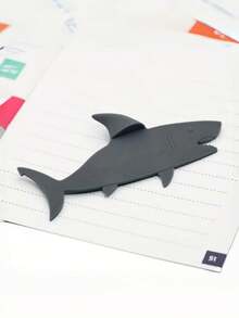 1個 3D鯊魚造型PVC書籤，耐用可愛動物設計，適合書迷，趣味個性閱讀配件，適用於書籍與文件夾，頁角書籤 - A - 查看 2