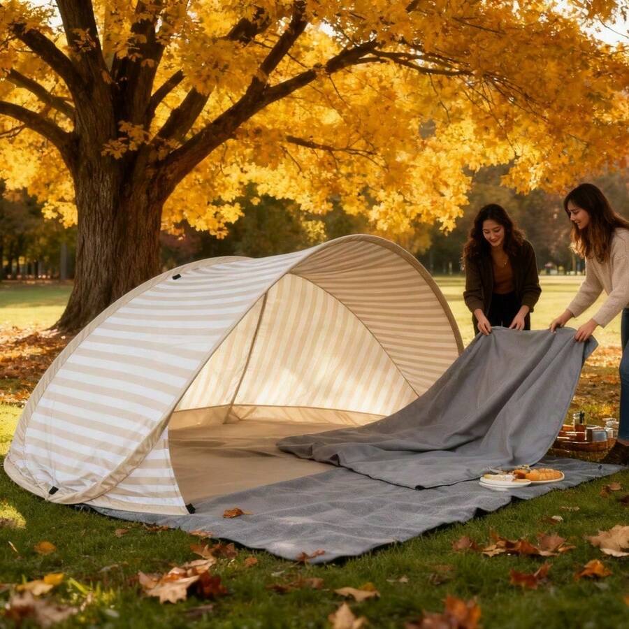 [Portable Pop-Up Tent] 2-Person Beach Tent With 2-Second Quick Setup! No-Assembly Beach Tent, Portable Instant Pop-Up Sun Shelter, Easy-To-Use Outdoor Canopy. Suitable For Beaches, Picnics, Parks, Camping, And Family Leisure