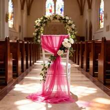 1 Roll - Romantic Rose Red 50-Meter Net Fabric Can Be Used For Wedding Decorations, Valentine's Day Party Scene Decorations, Birthday Parties, Halloween And Christmas Decorations, Event Party Backgrounds, And Outdoor Garden Parties. - View 5