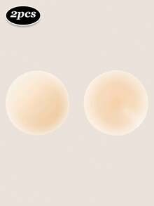 2入組女款大尺碼10cm矽膠圓形乳貼，薄款隱形無縫純色胸墊，柔軟舒適，適用洋裝與日常通勤 - 彩色 - 查看 9