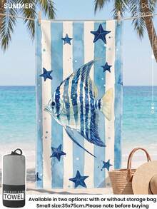 1pc Beach Towel, Beach Essential, Vacation & Bathroom Decor, Super Absorbent, Suitable For Bathroom, Swimming, Fitness, Yoga, Soft Microfiber, Lightweight & Portable, Windproof, Sun Protection, Sand-Resistant, Summer Travel - Multicolor - View 2