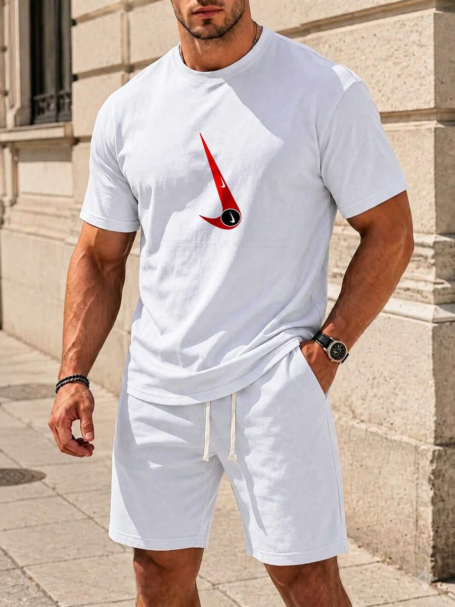 Men Casual Character Graphic T-Shirt Loose Silhouette Everyday Layering Streetwear Tee - 白色 - 查看 1