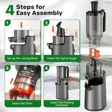 5.4-Inch Wide-Mouth Juicer, Blender, Countertop Juicer, Cold Press Juicer, Suitable For Whole Fruits And Vegetables, 350W Professional-Grade Slow-Grinding Juicer, Quiet Operation, Easy To Clean - US A Type Plug(110-127V) - View 8