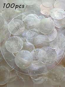 50/100pcs Natural Mica Shell Slices Set, Translucent Oval Shape, Suitable For DIY Wedding, Party Decoration, Room Decoration, Bedroom Decoration, Home Decor, Wall Decoration - Multicolor - View 12