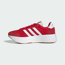Adidas 春秋款中性情侶厚底復古時尚百搭休閒鞋 JI0835 - 淺猩紅/白/漢玉白 - 查看 2