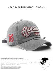 1/6件裝中性字母「Alway」刺繡可調節嘻哈棒球帽，適合街頭、運動、派對、音樂節、學校萬聖節及其他場合 - 刺繡棒球帽 - 查看 8