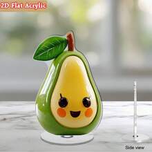 2D Flat Avocado Olive Face Rotating Acrylic Desktop Ornament - Whimsical Kitchen Decor, No Electricity Required, Suitable For Indoor/Outdoor Use, Perfect For Housewarming Gifts And Holiday Celebrations, Halloween Decor, Holiday Decoration - A - View 8