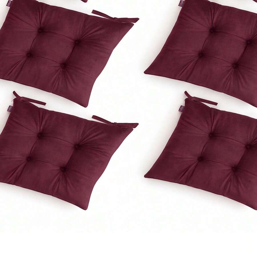 4 paquetes de cojines para asiento de silla Pofidik, 40*40 cm - Extra suaves y cómodos en Turquía - Color caoba - Ver 1