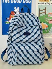 LECEY Casual Versatile Large Capacity Backpack - Blue - View 3