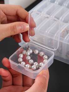 1 pezzo Scatola di stoccaggio in plastica resistente con 30 scomparti e piccoli contenitori, organizer trasparente per gioielli e piccoli oggetti, soluzione per la casa, scatola di stoccaggio multifunzione con chiusura a scatto resistente, adatta per uso domestico e in dormitorio, scatola per gioielli, forniture per cucito fatto a mano - Multicolore - Visualizzare 3
