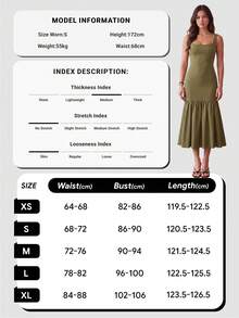 QUNGIGU Women's Elegant Square Neck Long Dress Mermaid Hem Summer Apparel For Wedding Graduation Dating - Green - View 4