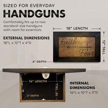 Bellewood Designs Faith Over Fear Hidden Gun Storage Wall Decor - Quick Access Handgun  With Magnetic Lock - Handcrafted &Amp; Wall Mounted Gun Concealment Furniture For Secure Storage - Made In USA - White - View 7