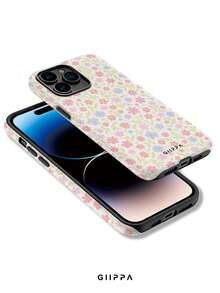 Pastel Pink & Blue Floral Pattern 2-In-1 Matte Finish Phone Case, Compatible With IPhone 17, 16, 15, 14, 13, 12, 11, Pro Max, Plus - Multicolor 1 - View 3
