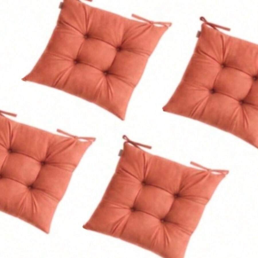 4 Packs Pofidik Chair Seat Cushions, 40*40 Cm – Extra Soft & Comfortable In Der Turkei - Orange - View 1