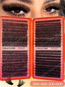 800/740/720pcs High-Volume DIY False Eyelashes, 8-16mm Mixed Length D Curl Natural Look False Eyelashes, Extra Thick And Fluffy, Friendly To Beginners, Suitable For Daily Use And Outgoing, Party, Festival And Travel Using,Styles Mixed Eyelashes - D - View 12