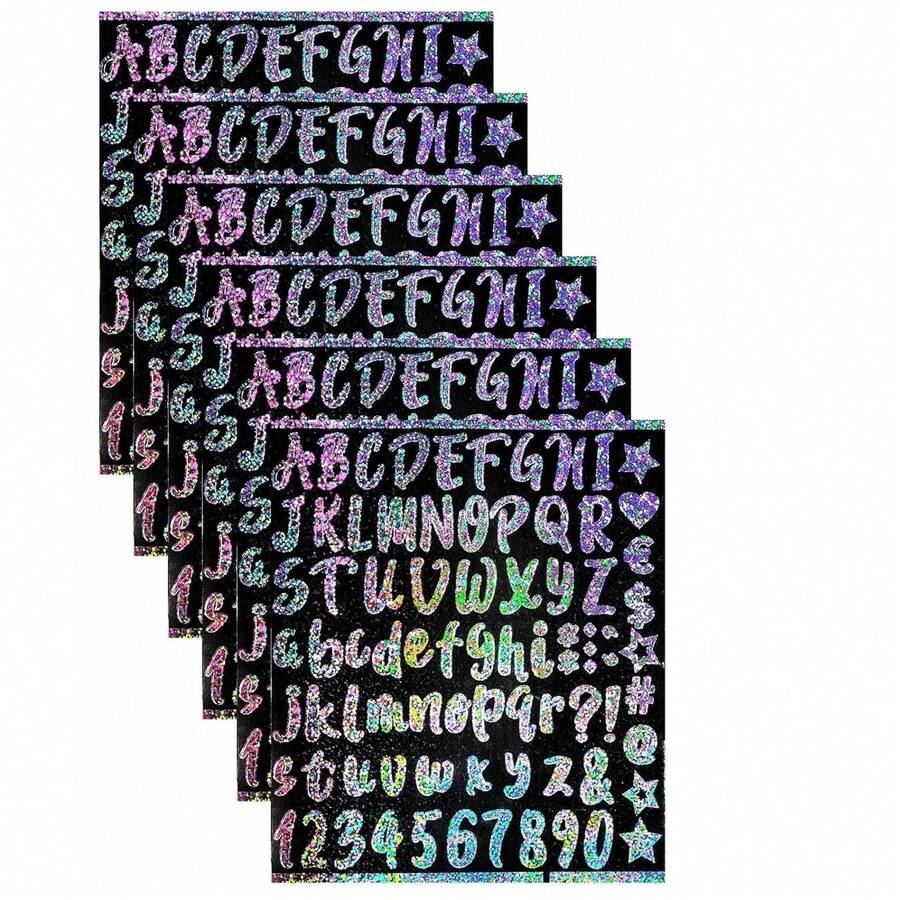608pcs 8 Sheets Self-Adhesive Vinyl Letter & Number Stickers, Mailbox Number Stickers For Classroom Decor, Signs, Doors, Commercial Use (Black, 1 Inch, 2 Inch, 0.5 Inch)