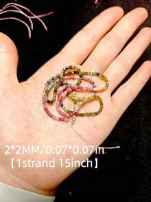5A2*2MM Square & 3mm Natural Tourmaline Diamond Cut Flash Loose Spacer Beads DIY Jewelry Accessories For Bracelet Necklace - Tourmaline[1strand 15inch] - View 12