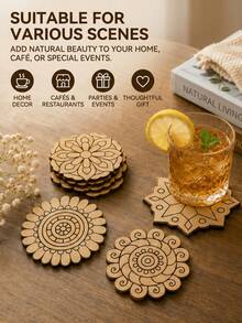 OBOVAY 23pcs/22pcs/1pc Creative Graffiti Wood Painting Craft Set Bohemian Pattern Suitable For Daily Home Decoration Festival Pendants, Hanging Decorations, Coasters, Holiday Gifts, Etc It Is Also The Most Suitable Gift For Diy Enthusiasts And Beginners - Multicolor - View 3
