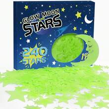 Glow-In-The-Dark Ceiling Stickers With Astronaut, Moon And Space Planets, Wall Decals For Bedroom, Christmas Gift (Blue, Green) - Blue - View 22