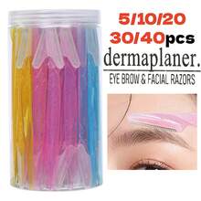 5/10/20/30/40 piezas Tijeras de acero inoxidable para cejas, condones, tijeras de mango largo, tijeras para cejas, herramientas de belleza para recortar y arreglar cejas, herramientas exfoliantes y exfoliantes, área del bikini, maquinillas de afeitar, herramientas exfoliantes de precisión - Multicolor - Ver 4