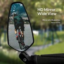 Espejo retrovisor ajustable 360° para bicicleta de montaña, superficie de espejo romboidal de alta definición, espejo retrovisor ocultable - Multicolor - Ver 5