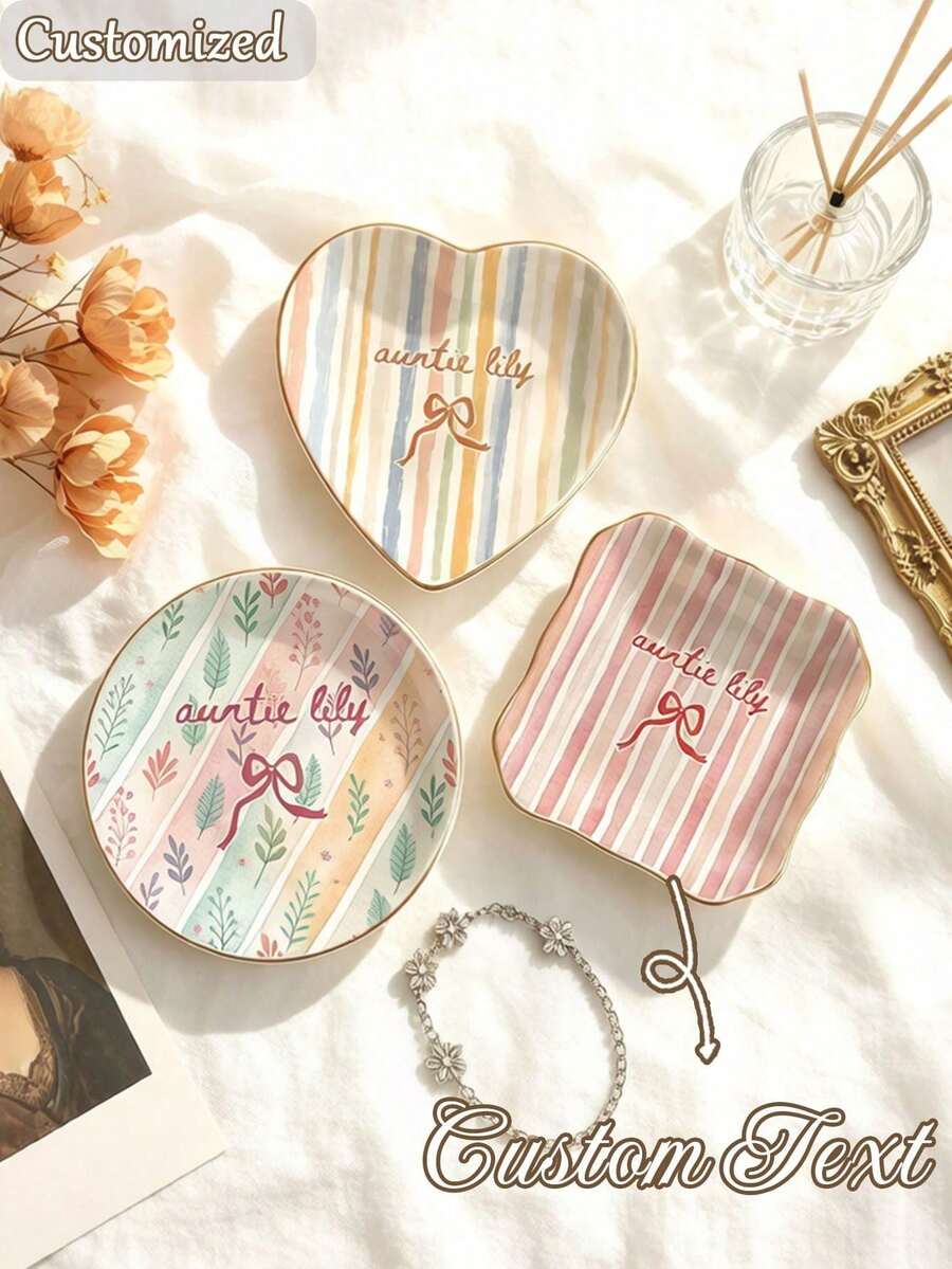 Customized Jewelry Tray Customized Ring Tray/Jewelry Tray Personalized Ceramic Jewelry Dish - Can , Ring Tray, Bridal Shower Gift, Bridesmaid Gift, Best Friend Gift - Multicolor - View 1