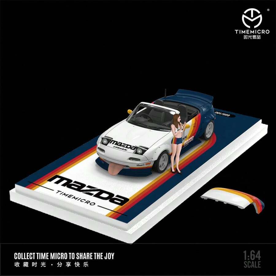 TIMEMICRO 1:64 TM MX5 敞篷開篷翻轉大燈合金車模收藏品 - 彩色 - 查看 1