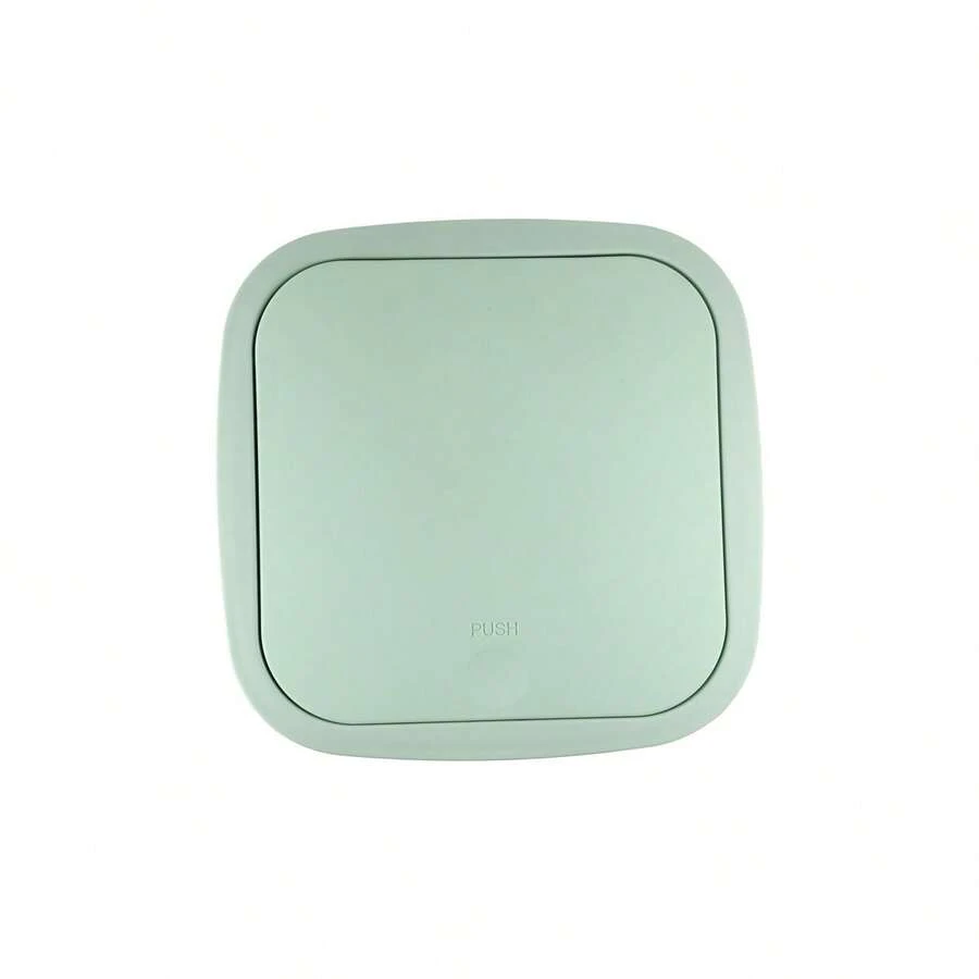 29x25x26cm Mint Green Plastic Square Trash Can With Lid, Modern Minimalist Push Top Waste Bin For Kitchen Office Bathroom - Mint Green - View 1