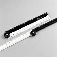 Light Luxury Plastic Multifunctional Folding Ruler 30cm High Precision Rotatable Straight Ruler Transparent / Black & White Dual Color Optional Student Math Drawing Measurement Tool Office Learning Precise Scale Ruler Durable Portable Geometry Ruler - Multicolor - View 2