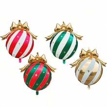 Christmas Bow & Colorful Ball Aluminum Foil Balloon Set, Suitable For New Year, New Year's Day, Christmas, Birthday, Home, Window Display, Photography Decoration - Multicolor - View 7