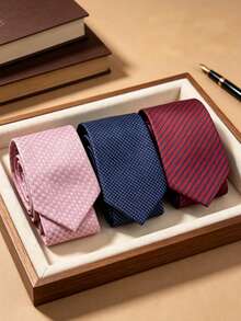 1 pièce Cravate rayée pour hommes, haute densité 1200 aiguilles, style business décontracté formel haut de gamme, convient pour les mariages, les fêtes, les événements scolaires, le port quotidien - Multicolore - Voir 1