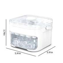 Press-Type Ice Cube Tray With Large Storage Box, 50 Grids 2-Layer Cube Mold With Storage Bin, One-Click Release Ice Press Container And Ball Maker With Scoop For Whiskey Cocktails Coffee Home Kitchen Party, Durable Ice Cube Trays For Home Fridge - View 6