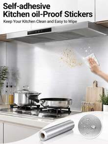 Giấy bạc nhôm tự dính 40cm x 2-4m, chống thấm nước và chịu nhiệt, nhãn dán chống dầu mỡ cho bồn rửa/tủ/ngăn kéo nhà bếp, phụ kiện bồn rửa nhà bếp. - Chải - Xem 1