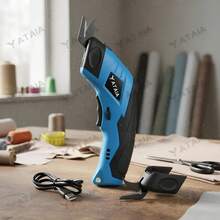 Rechargeable Cordless Electric Scissors For Cutting Fabrics And Cardboard - Blue - View 8