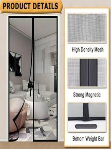 Magnetic Door Curtain, Auto-Closing, Bottom Weight Auto-Straightening, Summer Fly And Mosquito Protection, Air Circulation, Suitable For Kitchen, Living Room And Entrance Door - A - View 2