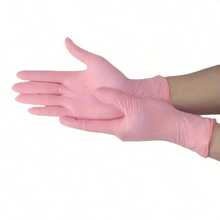 100pcs Pink Powder-Free Nitrile Gloves, Latex-Free, Disposable Protective Gloves, Beauty & Nail Art Tools, Durable Household Cleaning Gloves, Suitable For Hair Dyeing, Tattooing, Machine Maintenance And Cleaning, Multi-Purpose Hand Protection, Kitchen Essential (Bagged) - 100 pink ones - View 2
