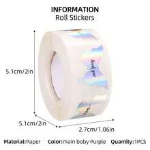 500pcs/Roll Holographic Colorful Butterfly Stickers, Thank You Graffiti Stickers 7 Designs, Rainbow Foil Handmade Craft Stickers For Wedding Party Gift Envelope Stamp DIY Decoration Small Business Labels, PVC Sticker - Multicolor - View 8