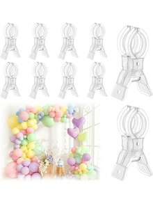 5/1pc Transparent Plastic Balloon Arch Clips Spring Clips Background Balloon Garland Strip Banner Reusable Tie Tool Handmade Holiday Wedding Birthday Party Gift Supplies Decoration Essentials Large Bedding Clips Drying Clips - A - View 1