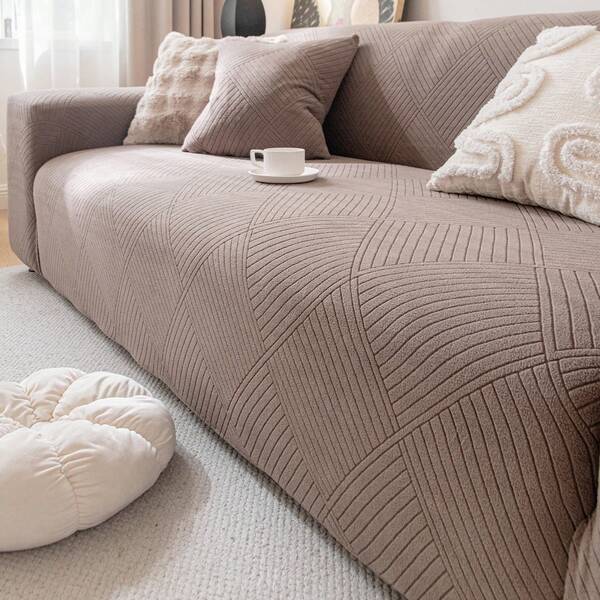 1pc Minimalist Non-Slip All-In-One Sofa Cover, Machine Washable & Hand Washable, Pet-Friendly, Suitable For All Seasons, Ideal For Pet Home, Bedroom, Office