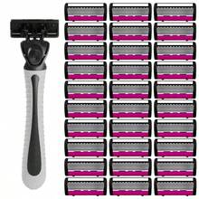 6-Layer Manual Razor Set, Includes 2 Handles And 30 Blades, Ultra-Sharp High-Density Blades, Ergonomic Grip, Smooth And Non-Irritating, Luxury Grooming - Safety Tazor + Blade - View 15