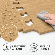 JOWY Pack de 4 Tatamis Puzzle de 60x60 cm y 1 cm de Grosor – Superficie Antideslizante Tipo T – Colores Parquet Gris, Azul, Gris, Verde, Negro y Madera Parquet – Ideales para Suelos Deportivos, Infantiles o de Entrenamiento en Casa o Gimnasio | Entrega en 48-72 h - Madera Parquet - Ver 8