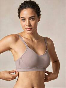 Veilyse 3 piezas Sujetador de lencería cómodo y casual sin aros con copa suave de color liso para mujer para el verano - Multicolor - Ver 11