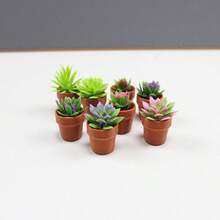 10pcs Mixed Mini Plant Models, Mini Cactus Potted Plants, Mini Scene Decoration, Decorative Green Plants, Flower Pots, Decorative Flowers, Random Styles, Mixed - A - View 8