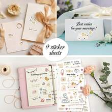 1/4/9pcs Wedding Stickers For Photo Album Making, Wedding Album Stickers, Waterproof Stickers, Suitable For Engagement Party, Wedding Anniversary And Other Wedding Planning Decorations - A - View 5