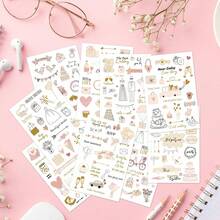 1/4/9pcs Wedding Stickers For Photo Album Making, Wedding Album Stickers, Waterproof Stickers, Suitable For Engagement Party, Wedding Anniversary And Other Wedding Planning Decorations - A - View 4