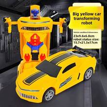 Xe đồ chơi robot ô tô điện 2 trong 1 tự biến hình, di chuyển đa hướng biểu diễn, tự quay đầu khi gặp vật cản, hiệu ứng âm thanh ánh sáng và nhạc, xe thể thao biến hình tức thì thành robot mecha, chất liệu nhựa bền, nhiều kiểu dáng và màu sắc, quà tặng đồ chơi điện cho trẻ em (yêu cầu 3 pin AA) - Nhiều màu - Xem 15